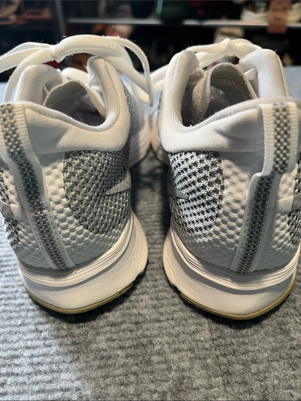 Nike Women’s White and Light Gray Zoom Running Sneakers